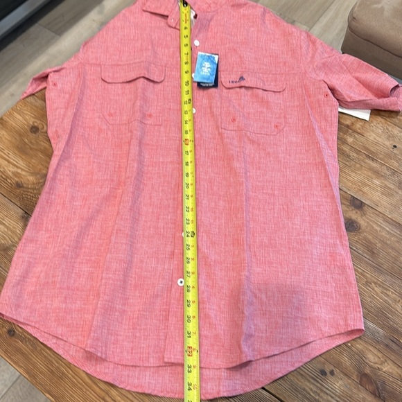 Izod Saltwater Beach Performance Surfside Short Sleeve Shirt Mens Light Pink NEW - Picture 10 of 12
